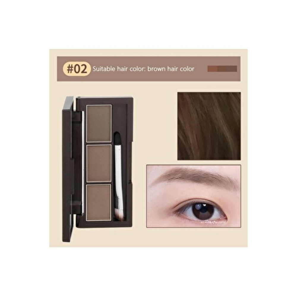 MAYCHEER Profesyonel Kaş Farı Paleti - 3 Renk Seçeneği + Çift Uçlu Fırça | Doğal Kaş Şekillendirme ( 02 )