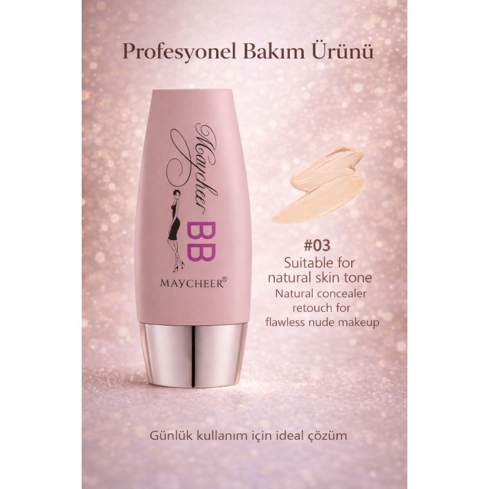 Maycheer BB Krem – Doğal Görünüm, Nemlendirici, Cilt Tonu Eşitleyici, Hafif Yapı – 40 ml ( 3 )