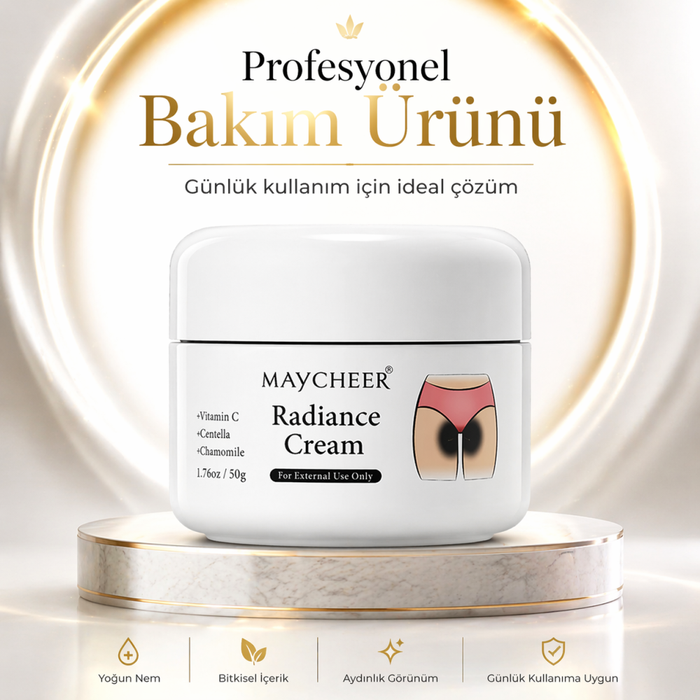 MAYCHEER Radiance Cream – Bitki Özlü Koyu Bölge Aydınlatıcı Bakım Kremi 50g | Vitamin C, Centella, Pürüzsüz ve Eşit Cilt Tonu