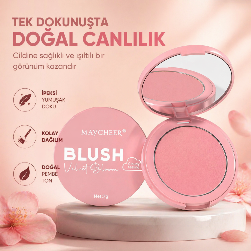 MAYCHEER Pro Blush Velvet Bloom Suya Dayanıklı Allık – 7g