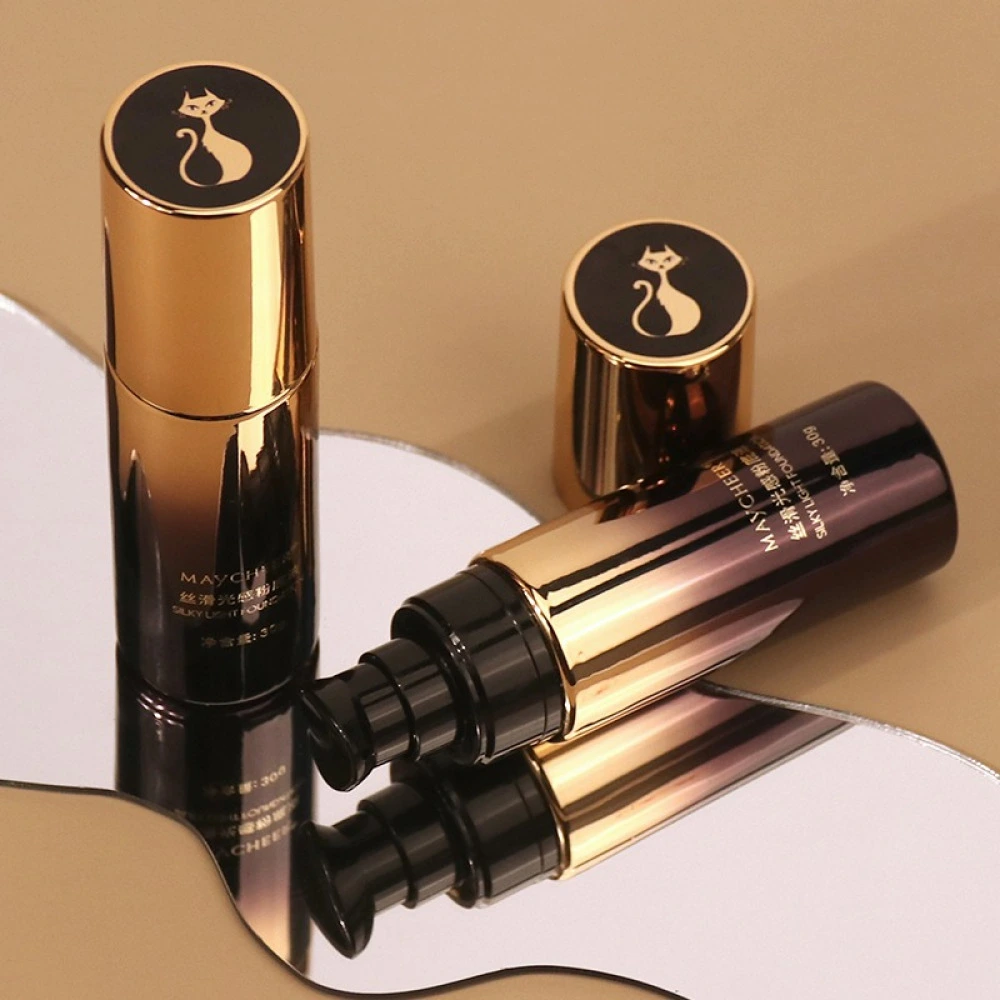 MAYCHEER Likit Fondöten – Uzun Süre Kalıcı, Doğal Kapatıcı Etki, Işıltılı Finish, Pompalı Şık Tasarım – 30g ( 2 )