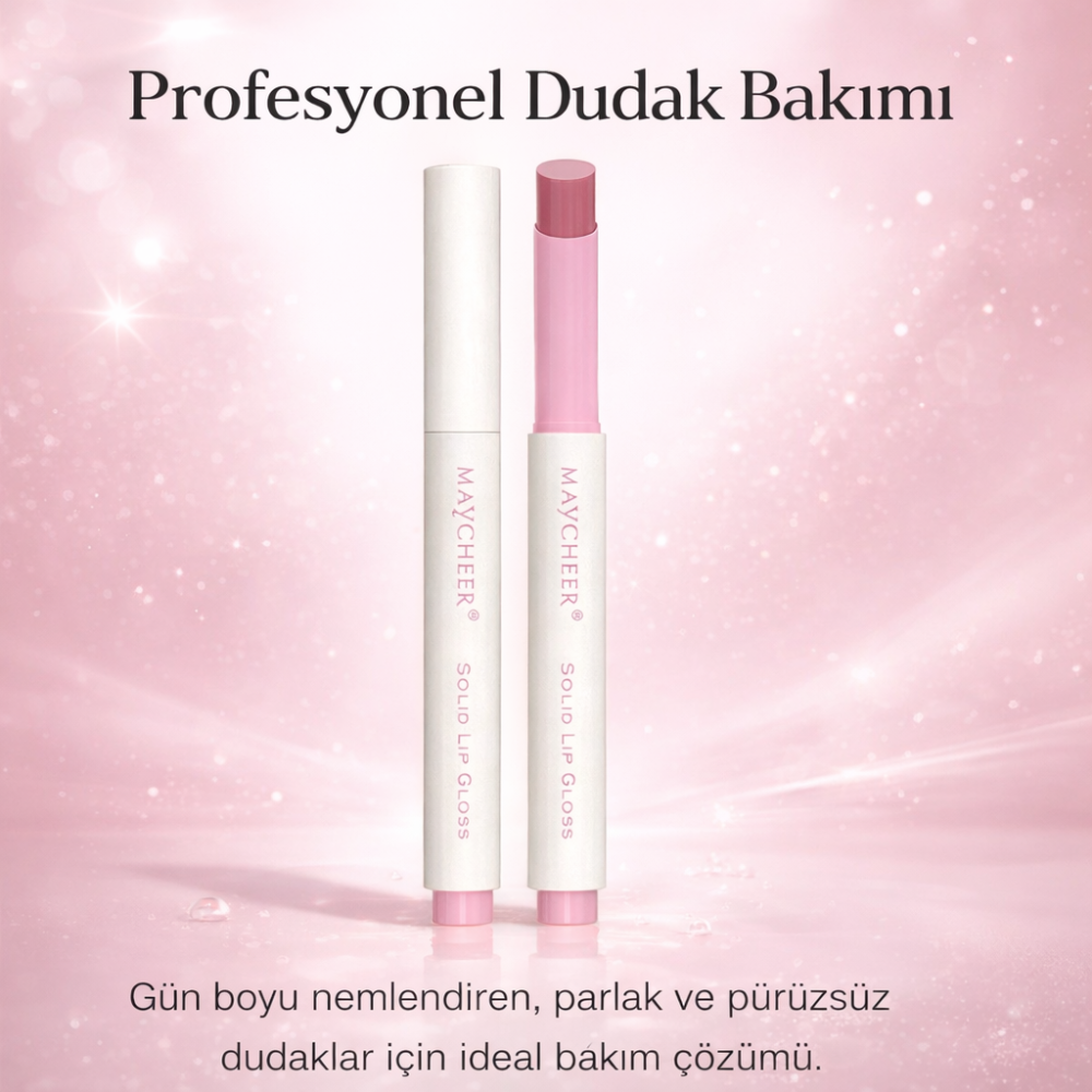 MAYCHEER Solid Lip Gloss 01 Rose Glaze – Nemlendirici Katı Dudak Parlatıcısı