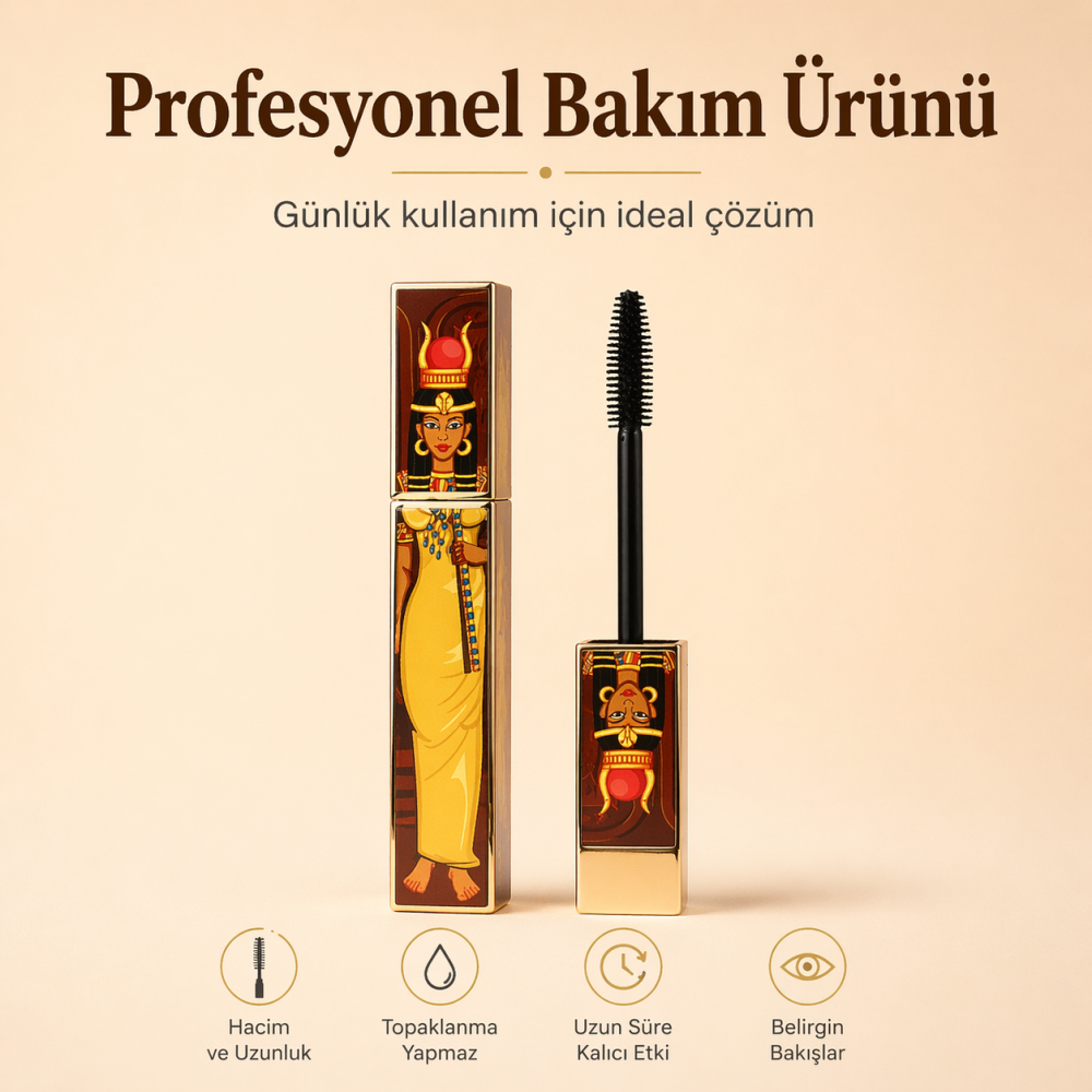 MAYCHEER Mısır Temalı Özel Tasarım Suya Dayanıklı Hacim Veren Maskara – Siyah