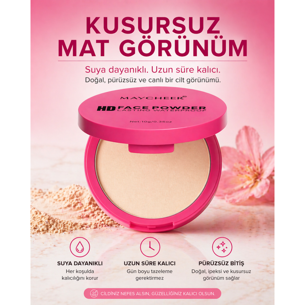 Maycheer HD Kompakt Pudra  – Doğal Beyaz Tenler İçin