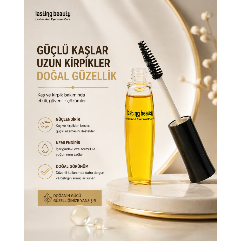 Kaş Kirpik Bakım Yağı 10 Ml Organik Argan Yağlı ve Doğal E Vitaminli
