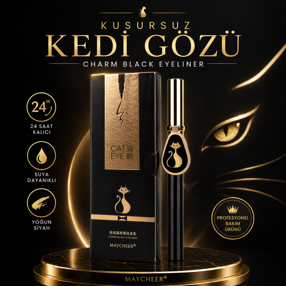  MAYCHEER Aynalı Kapaklı İnce Uçlu Suya Dayanıklı Likit Eyeliner – 0.1mm Hassas Fırçalı