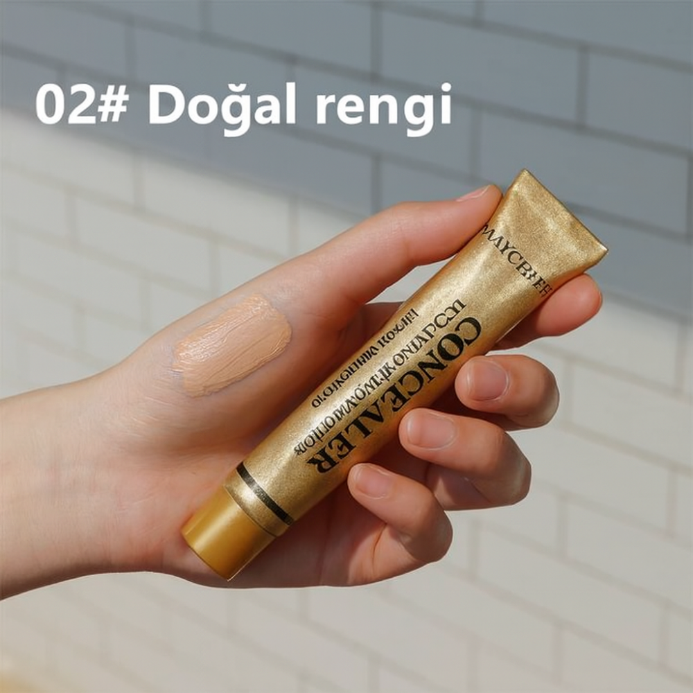 MAYCHEER  Little Gold Tube Concealer – Yüksek Kapatıcılık Fondöten & Kapatıcı 30g – Suya Dayanıklı, Uzun Kalıcı ( 2 )