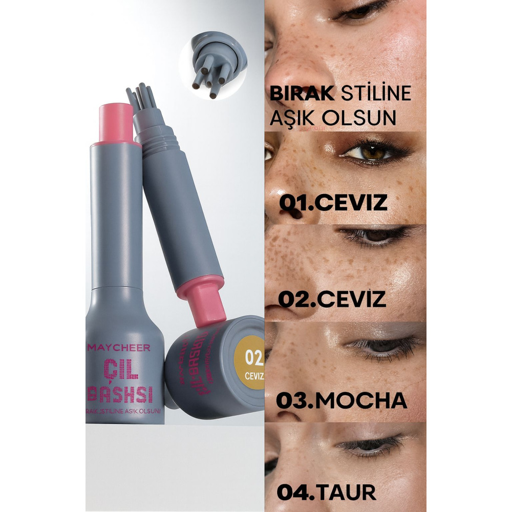 MAYCHEER  Freckle Stamp Çil Yapma Makyaj Kalemi – Doğal Görünümlü Çil Damgalama Kalemi