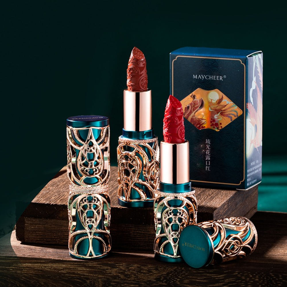 MAYCHEER Lüks Oymalı Mat Ruj – İki Renk Seçeneğiyle