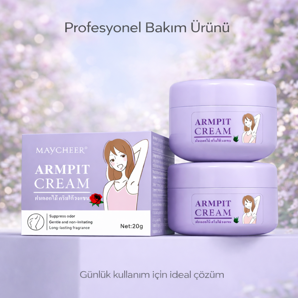 MAYCHEER Koltuk Altı Koku Giderici ve Ter Önleyici Armpit Cream – Uzun Süre Kalıcı Ferahlık – Hassas Ciltlere Uygun 20g